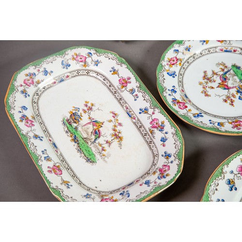 153 - FIFTY PIECE SPODE EDEN PATTERN PART DINNER SERVICE, comprising: 11 DINNER PLATES 7 SOUP PLATES 12 FR... 