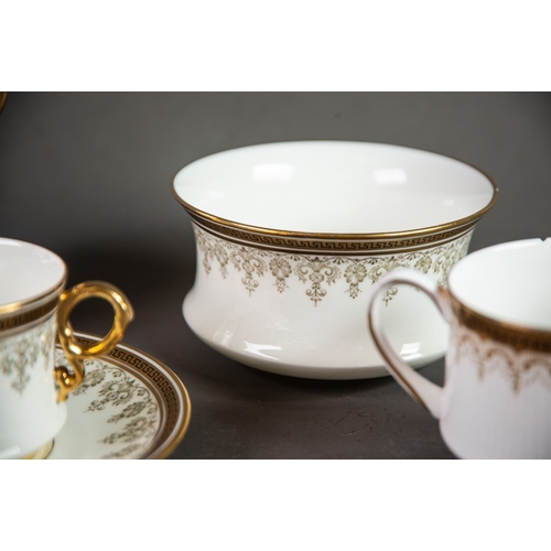 159 - GOOD, LATE 19th CENTURY CAULDON CHINA TEA SERVICE, for twelve persons, 40 pieces, with blue on gilt ... 