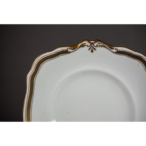 160 - PARAGON 20th CENTURY WHITE CHINA TEA SERVICE, with blue line key band on gilt border and gilt edges,... 