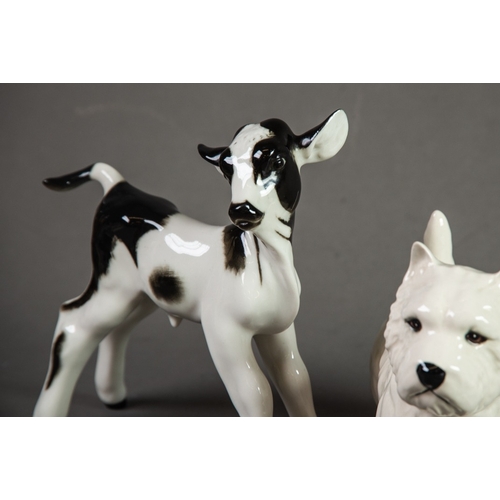 64 - BESWICK 'CHAMPION WALL QUEEN' PIG, together with a BESWICK 'KING CHARLES SPANIEL', a BESWICK 'WEST H... 