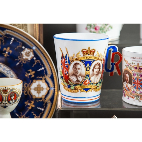 115 - SELECTION OF QUEEN VICTORIA AND LATER ROYAL COMMEMORATIVE CERAMICS, including: GEORGE VI & ELIZA... 