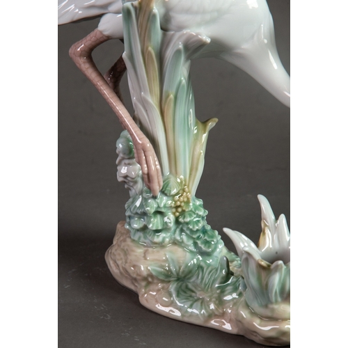 145 - LLADRO ‘HERON’S REALM’ (CROUCHING) PORCELAIN CANDLE HOLDER, 8 ½” (21.6cm) high, printed and impresse... 