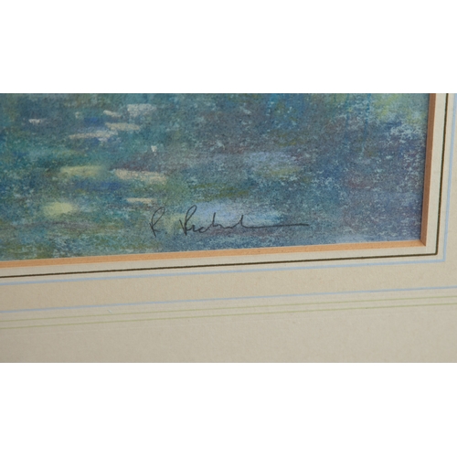 127 - BOB RICHARDSON (1938) PASTEL Tree lined riverscape Signed 18” x 24” (45.8cm x 61cm)PLEASE NOTE: This... 