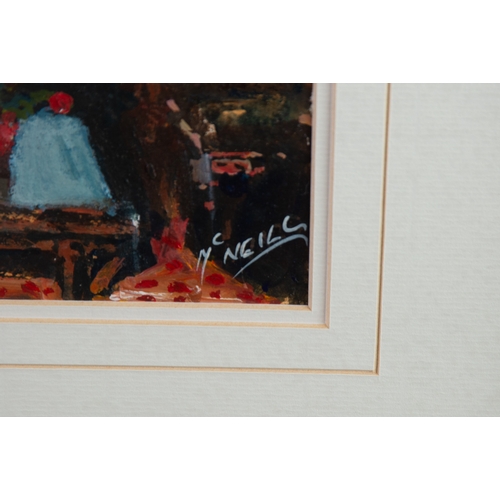 93 - MCNEILL (TWENTIETH/ TWENTY FIRST CENTURY)OIL PAINTING ‘Flowers on Blue Table’ Signed, titled verso 6... 