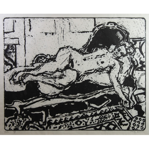 19 - STANLEY DOBBIN (1932-2021) THREE SIGNED ARTIST PROOF WOOD CUTS‘Nude’ 20” x 25” (50.8cm x 63.5cm)‘Int... 