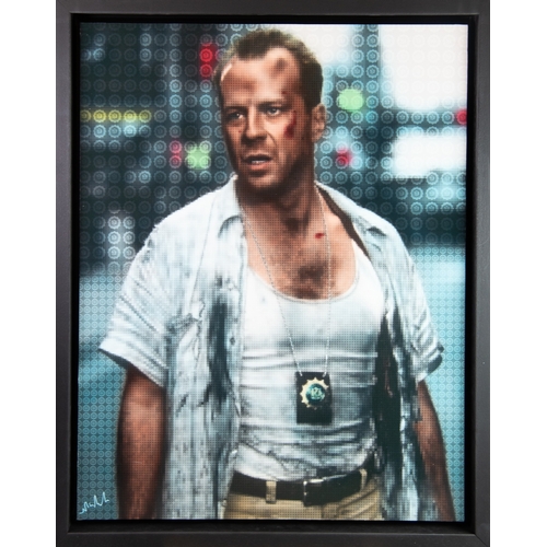 211 - NICK HOLDSWORTH (MODERN)MIXED DIGITAL MEDIA ON BOARD‘John McClane’ Signed, titled to gallery label v... 