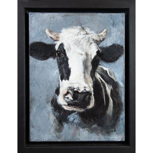 227 - VICKY PALMER (MODERN)OIL ON CANVAS ‘Purp Cow’ Signed, titled to gallery label verso16” x 12” (40.6cm... 