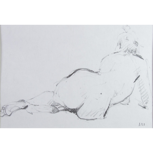 110 - ALBERT B. OGDEN (1928 - 2022) TWO PENCIL DRAWINGS Reclining female nudes Approximately 8in x 12in (2... 