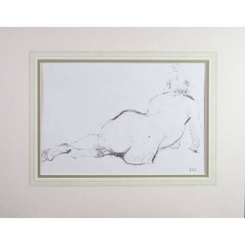 110 - ALBERT B. OGDEN (1928 - 2022) TWO PENCIL DRAWINGS Reclining female nudes Approximately 8in x 12in (2... 