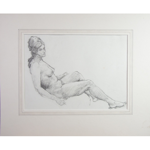 110 - ALBERT B. OGDEN (1928 - 2022) TWO PENCIL DRAWINGS Reclining female nudes Approximately 8in x 12in (2... 