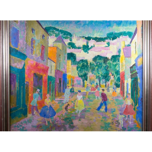 177 - UNATTRIBUTED (TWENTIETH CENTURY)OIL ON CANVAS Continental street scene with figures Unsigned 25 ½” x... 