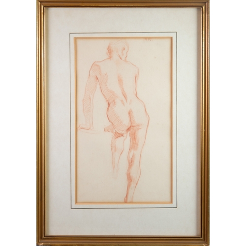 181 - PIERRE ADOLPHE VALETTE (1876-1942)SANGUINE CRAYONNude male study from the back facing dexter Dated 1... 