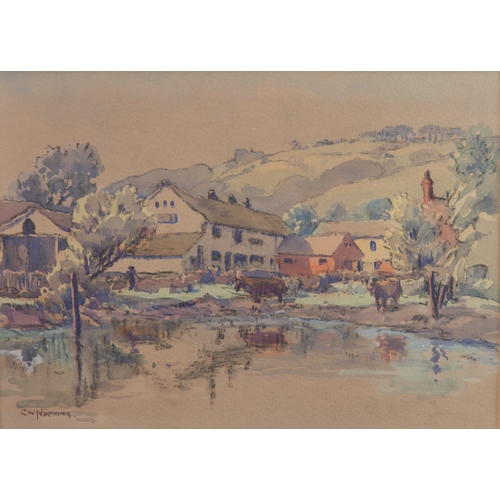 102 - CLARENCE WILLIE NORTHING (1895-1970) WATERCOLOUR‘Gothic Farm, Romiley’ Signed, titled to label verso... 