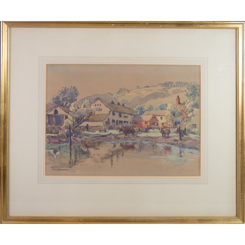 102 - CLARENCE WILLIE NORTHING (1895-1970) WATERCOLOUR‘Gothic Farm, Romiley’ Signed, titled to label verso... 