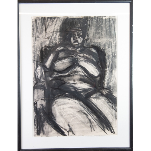 32 - RICHARD FITTON (1990) CHARCOAL ON PAPER Maxine Seated Nude Signed, titled and dated 2018 28in x 20in... 