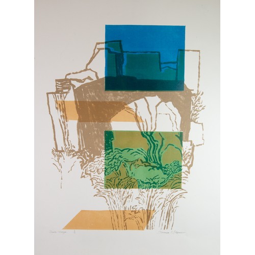 64 - NORMAN C JAQUES (1926-2014) JUNE 1960's ABSTRACT ORIGINAL COLOURED LITHOGRAPHS 'Double Change' Signe... 