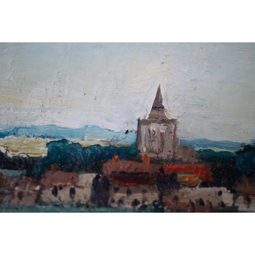 175 - WILLIAM RALPH TURNER (1920-2013) OIL ON BOARD‘Cheshire Village’ Signed, titled and dated 1988 to lab... 