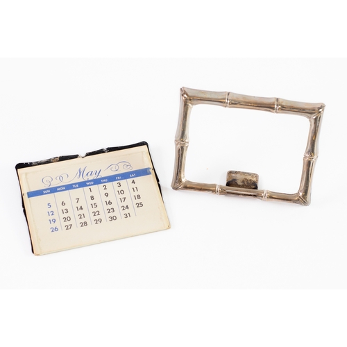 55 - TIFFANY & CO STERLING SILVER SIMULATED BAMBOO FRAMED DESK CALENDAR