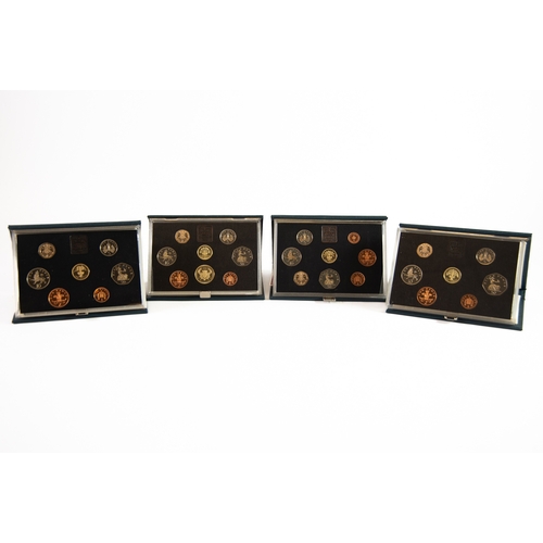 77 - FOUR ROYAL MINT UNITED KINGDOM PROOF COIN SETS, for years 1984, (lacks certificate), 1985, 1986 and ... 