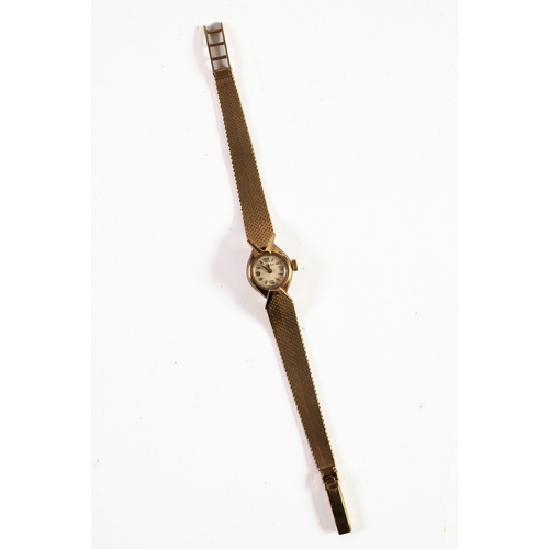 2 - LADY'S LONGINES, SWISS, 9ct GOLD BRACELET WATCH with mechanical movement, small circular white dial ... 