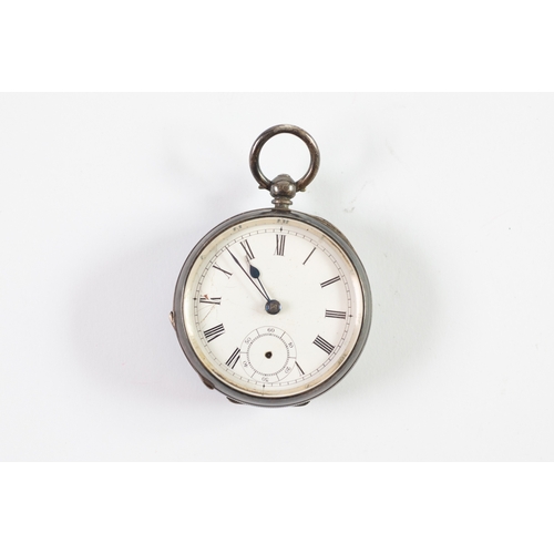 19 - VICTORIAN SILVER OPEN-FACED POCKET WATCH with key wind movement, white roman dial with subsidiary se... 