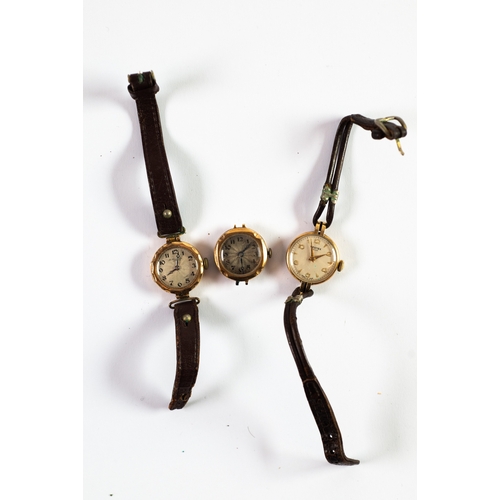 29 - LADY'S VERTEX REVUE 9ct GOLD WRISTWATCH with mechanical movement, circular silvered arabic dial, lea... 