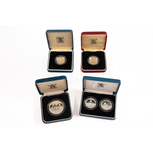 88 - ROYAL MINT 1989 £2 SILVER PROOF TWO COIN SET, together with TWO SILVER PROOF £1 COINS, 1983 and 1986... 