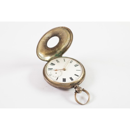 17 - SILVER DEMI-HUNTER POCKET WATCH, the inner leaf inscribed S. Smith & Son, 9 Strand, London under... 