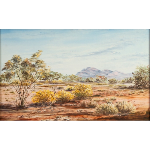 219 - J PONLAN (TWENTIETH/ TWENTY FIRST CENTURY)OIL ON BOARD Landscape with hills in the distanceSigned 14... 