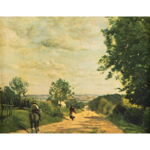 219 - J PONLAN (TWENTIETH/ TWENTY FIRST CENTURY)OIL ON BOARD Landscape with hills in the distanceSigned 14... 