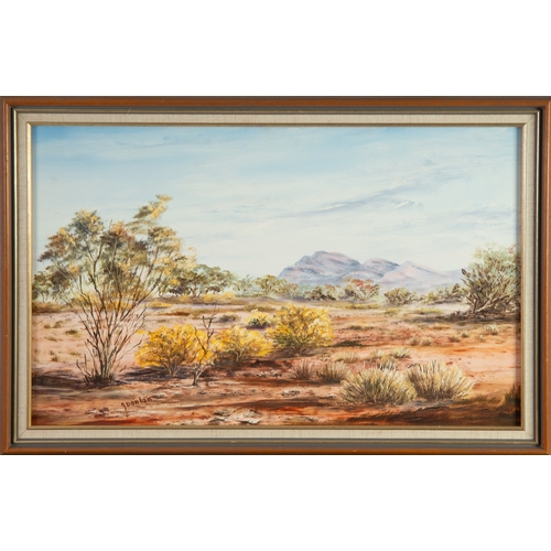 219 - J PONLAN (TWENTIETH/ TWENTY FIRST CENTURY)OIL ON BOARD Landscape with hills in the distanceSigned 14... 