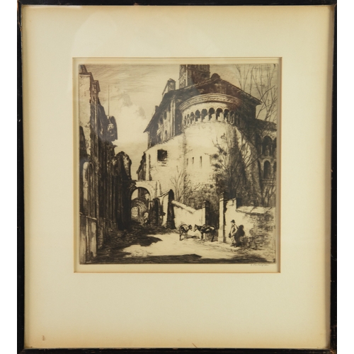 299 - SIDNEY TUSHINGHAM A R E (1884) ETCHING An Italian Townscape Signed in pencil in the margin, indistin... 