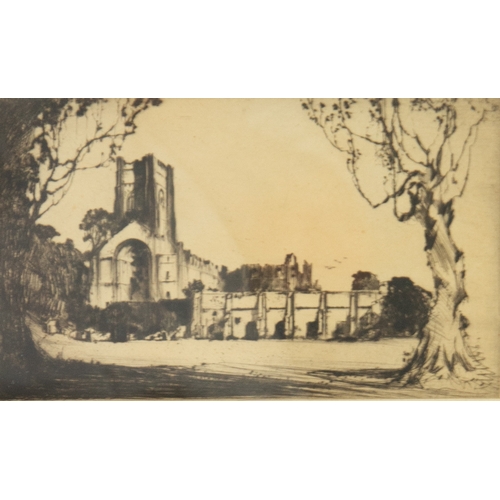 301 - FRANK HENRY MASON R B A., R I (1876-1965) ETCHING 'Fountains Abbey' Signed in pencil in margin, titl... 