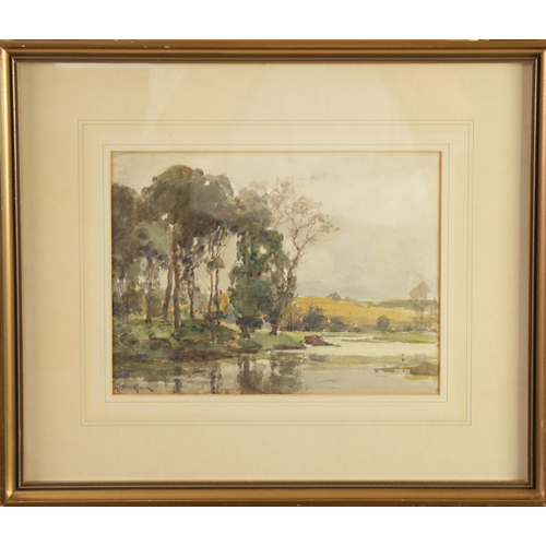 241 - ALBERT ERNEST BROCKBANK R B A (b.1862)WATERCOLOURS, A PAIR Landscapes Signed lower left and lower ri... 