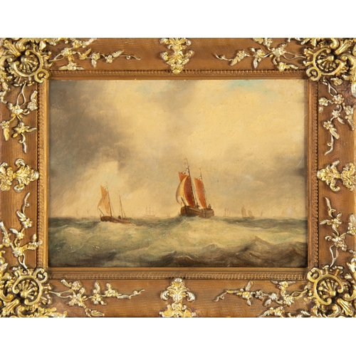 201 - STYLE OF CLARKSON STANFIELD R A (1793-1867)OIL PAINTING ON BOARDSeascape with sailing craft8 ¾