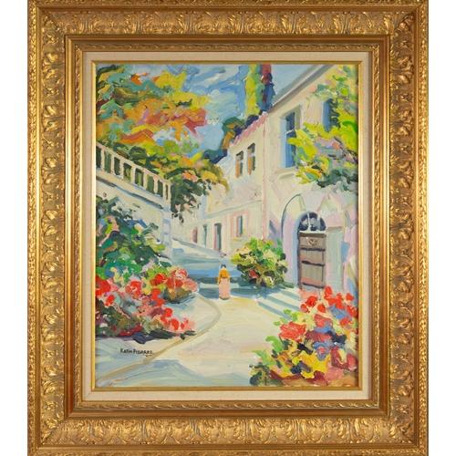204 - KATIA PISSARRO, nee MARREC (1936-2001)OIL PAINTING ON CANVAS'La Rue Du Village'Signed lower left, ti... 
