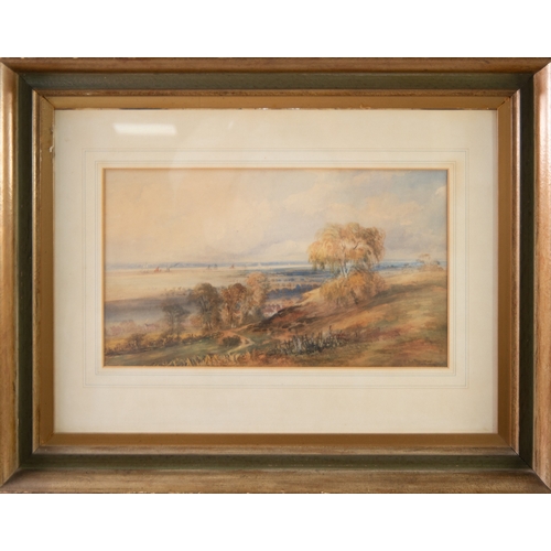 267 - THOMAS LINDSAY (1793-1861) WATERCOLOUR‘Near Plumstead’ view with the Thames in the distanceSigned an... 