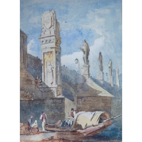 244 - ASCRIBED TO SAMUEL PROUT O W S (1783-1852)WATERCOLOURThe Charles Bridge, PragueUnsigned12 ¼