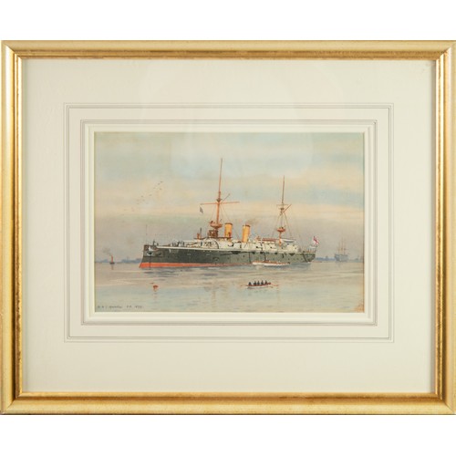 258 - H B (LATE NIETEENTH CENTURY)PAIR OF WATERCOLOURS‘H M S GALATEA’‘H M S IRON DUKE’ Signed with initial... 