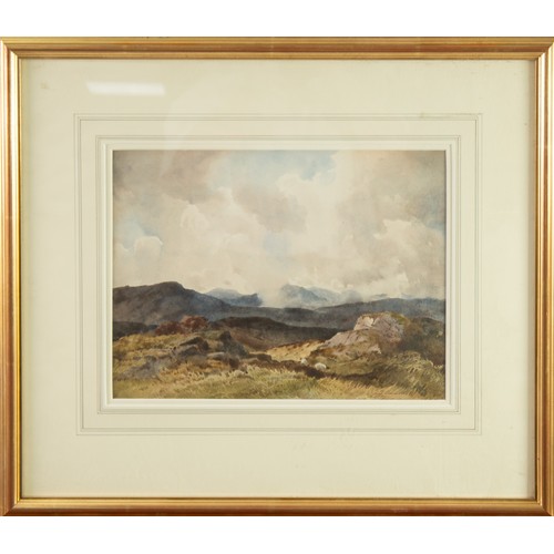 259 - PERCY LANCASTER (1878-1950/51) WATERCOLOUR Welsh Moorland Signed, titled in ink to label verso10 ½” ... 