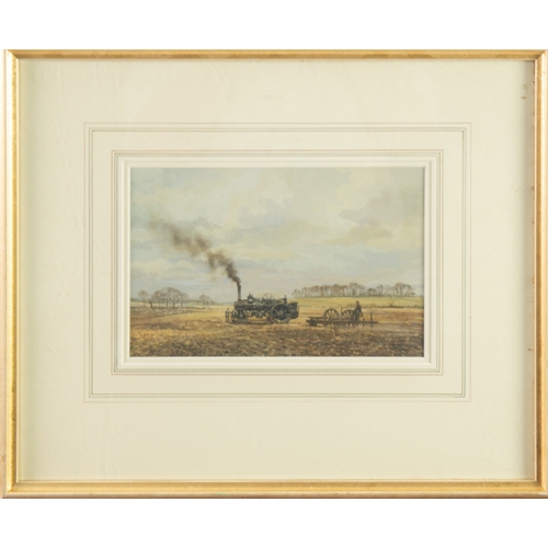 253 - JOHN LEWIS CHAPMAN (1949) PAIR OF WATERCOLOURSTraction engines at work on the farm Signed 6 ½” x 9 ¾... 