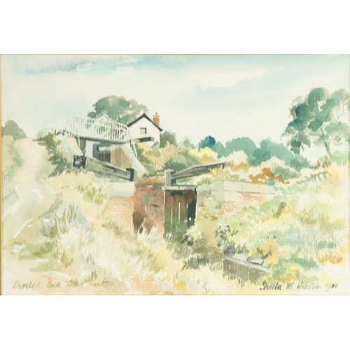 273 - SHEILA M WEBSTER (TWENTIETH CENTURY)FIVE WATERCOLOURS‘Lift Bridge, Whixall, Llangollen Canal’, 1983 ... 