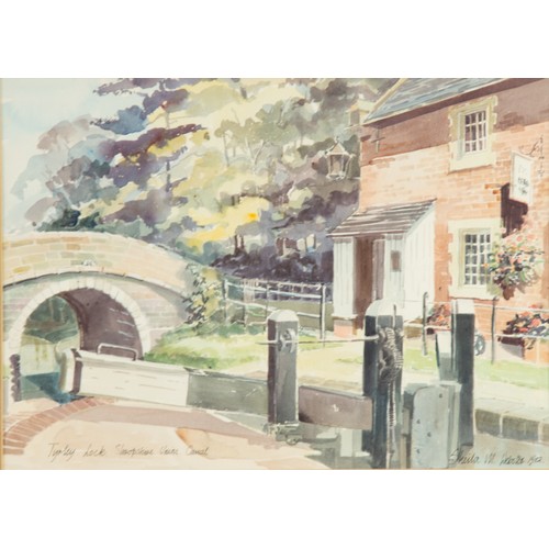 273 - SHEILA M WEBSTER (TWENTIETH CENTURY)FIVE WATERCOLOURS‘Lift Bridge, Whixall, Llangollen Canal’, 1983 ... 