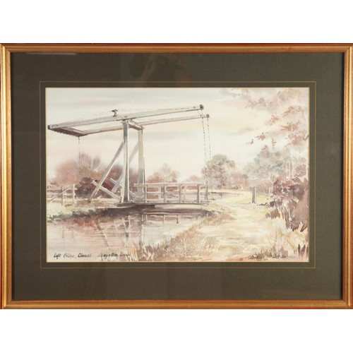 273 - SHEILA M WEBSTER (TWENTIETH CENTURY)FIVE WATERCOLOURS‘Lift Bridge, Whixall, Llangollen Canal’, 1983 ... 