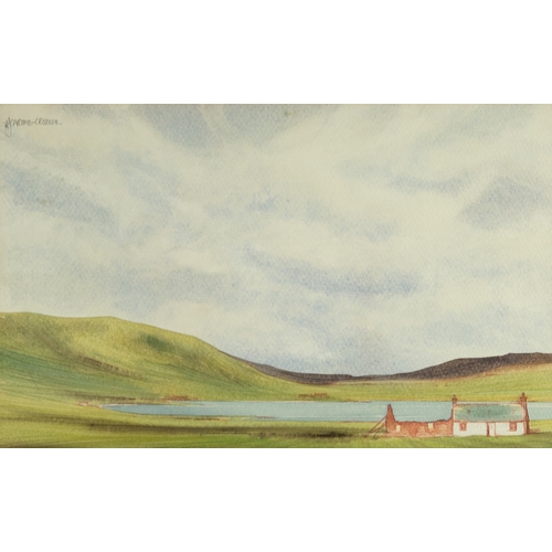 285 - JOHN CARTMEL CROSSLEY (TWENTIETH CENTURY)WATERCOLOUR‘The white croft’, Orkney Signed, titled and dat... 