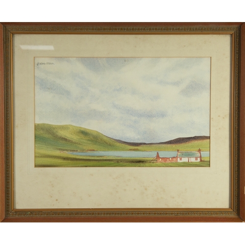 285 - JOHN CARTMEL CROSSLEY (TWENTIETH CENTURY)WATERCOLOUR‘The white croft’, Orkney Signed, titled and dat... 