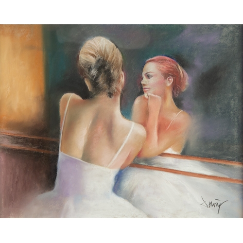 114 - DOMINGO (1946) PASTEL‘La Reflexion de un Bailarin’ Signed, titled to gallery label verso 15” x 19” (... 