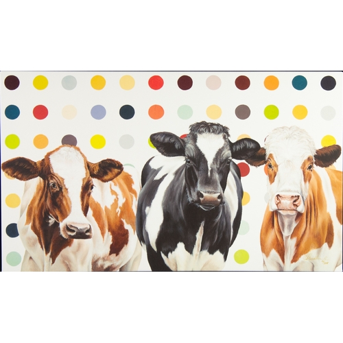 124 - HAYLEY GOODHEAD (MODERN) SIGNED LIMITED EDITION ARTIST PROOF COLOUR PRINT ON CANVAS Damien’s Herd’ (... 