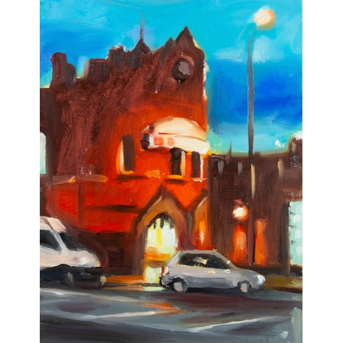 179 - LIAM SPENCER (b.1964) OIL PAINTING ON BOARD 'Deansgate Station' Signed with initials, titled & d... 