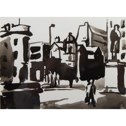 182 - LIAM SPENCER (b.1964) MONOCHROME INK SKETCH Albert Square, ManchesterSigned titled and dated 2007 ve... 